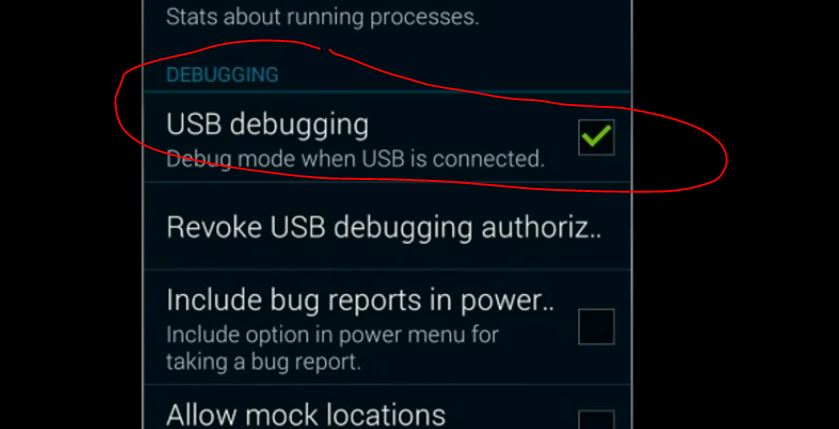 Step 5 click USB debugging